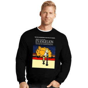 Daily_Deal_Shirts Crewneck Sweater, Unisex / Small / Black End Of Neon Genesis Garfieldgelion