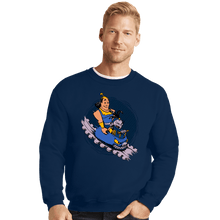 Load image into Gallery viewer, Daily_Deal_Shirts Crewneck Sweater, Unisex / Small / Navy Emperor's New Roller Coaster