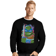 Load image into Gallery viewer, Daily_Deal_Shirts Crewneck Sweater, Unisex / Small / Black Glitch Leonardo
