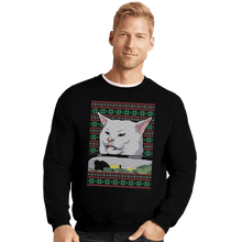 Load image into Gallery viewer, Shirts Crewneck Sweater, Unisex / Small / Black Cat Getting Yelled At Sweater