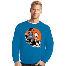 Load image into Gallery viewer, Secret_Shirts Crewneck Sweater, Unisex / Small / Sapphire Penguin Sledding!