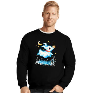 Daily_Deal_Shirts Crewneck Sweater, Unisex / Small / Black Ghost Dog