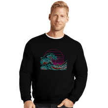 Load image into Gallery viewer, Shirts Crewneck Sweater, Unisex / Small / Black Great Neon Wave