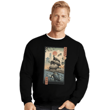Load image into Gallery viewer, Shirts Crewneck Sweater, Unisex / Small / Black Kame Kame Ukiyo-e