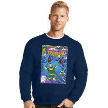 Load image into Gallery viewer, Daily_Deal_Shirts Crewneck Sweater, Unisex / Small / Navy Spider-Bart VS D'ohc Ock