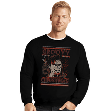 Load image into Gallery viewer, Daily_Deal_Shirts Crewneck Sweater, Unisex / Small / Black Groovy Christmas