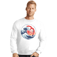 Load image into Gallery viewer, Shirts Crewneck Sweater, Unisex / Small / White The Great Wave Of Miyagi
