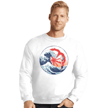 Load image into Gallery viewer, Shirts Crewneck Sweater, Unisex / Small / White The Great Wave Of Miyagi