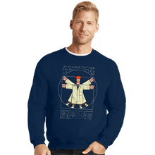 Load image into Gallery viewer, Daily_Deal_Shirts Crewneck Sweater, Unisex / Small / Navy Vitruvian Puppet