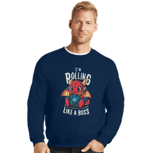 Load image into Gallery viewer, Shirts Crewneck Sweater, Unisex / Small / Navy Rolling Like A Boss