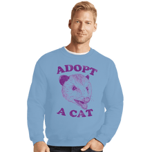 Load image into Gallery viewer, Shirts Crewneck Sweater, Unisex / Small / Powder Blue Adopt A Cat