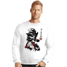 Load image into Gallery viewer, Secret_Shirts Crewneck Sweater, Unisex / Small / White Alphonse Sumi-e