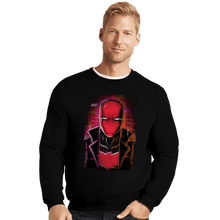 Load image into Gallery viewer, Daily_Deal_Shirts Crewneck Sweater, Unisex / Small / Black Glitch Red Hood