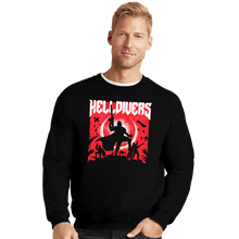 Load image into Gallery viewer, Last_Chance_Shirts Crewneck Sweater, Unisex / Small / Black Helldivers