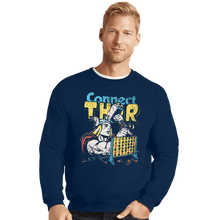 Load image into Gallery viewer, Secret_Shirts Crewneck Sweater, Unisex / Small / Navy Connect Thor
