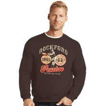 Load image into Gallery viewer, Daily_Deal_Shirts Crewneck Sweater, Unisex / Small / Dark Chocolate Rockford Peaches