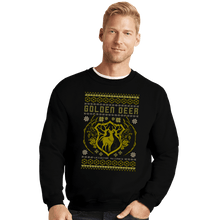 Load image into Gallery viewer, Shirts Crewneck Sweater, Unisex / Small / Black Golden Deer Sweater