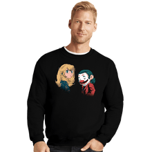 Load image into Gallery viewer, Daily_Deal_Shirts Crewneck Sweater, Unisex / Small / Black Mario And Peach