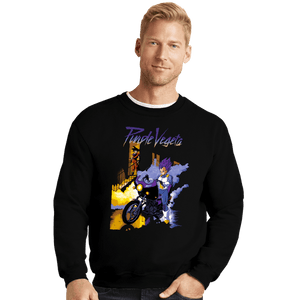 Shirts Crewneck Sweater, Unisex / Small / Black Purple Vegeta