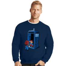 Load image into Gallery viewer, Shirts Crewneck Sweater, Unisex / Small / Navy Back To 8 Bits