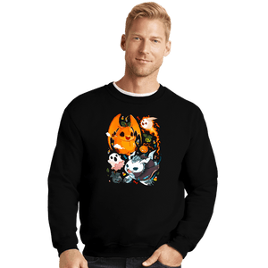 Daily_Deal_Shirts Crewneck Sweater, Unisex / Small / Black Digi Halloween