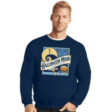 Load image into Gallery viewer, Shirts Crewneck Sweater, Unisex / Small / Navy Halloween Moon