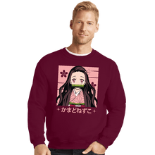 Load image into Gallery viewer, Shirts Crewneck Sweater, Unisex / Small / Maroon Nezuko