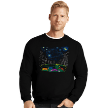 Load image into Gallery viewer, Daily_Deal_Shirts Crewneck Sweater, Unisex / Small / Black Starry City Night