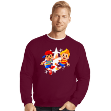 Load image into Gallery viewer, Secret_Shirts Crewneck Sweater, Unisex / Small / Maroon Lucas & Ness