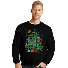 Load image into Gallery viewer, Secret_Shirts Crewneck Sweater, Unisex / Small / Black It's A Tree, Mario!