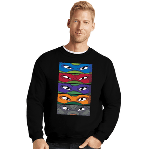 Daily_Deal_Shirts Crewneck Sweater, Unisex / Small / Black TMNT Eyes