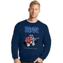 Load image into Gallery viewer, Daily_Deal_Shirts Crewneck Sweater, Unisex / Small / Navy Droids About To Rock