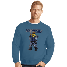 Load image into Gallery viewer, Daily_Deal_Shirts Crewneck Sweater, Unisex / Small / Indigo Blue Solid Snake