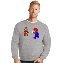 Load image into Gallery viewer, Shirts Crewneck Sweater, Unisex / Small / Sports Grey Mario Spider-Meme