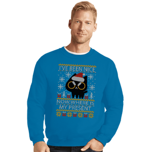 Daily_Deal_Shirts Crewneck Sweater, Unisex / Small / Sapphire Where Is My Present