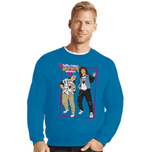 Load image into Gallery viewer, Daily_Deal_Shirts Crewneck Sweater, Unisex / Small / Sapphire Dustin and Eddie's Most Metal Adventure