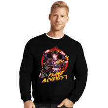 Load image into Gallery viewer, Shirts Crewneck Sweater, Unisex / Small / Black Flame Alchemist