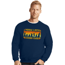 Load image into Gallery viewer, Daily_Deal_Shirts Crewneck Sweater, Unisex / Small / Navy Middle Earth Hiking Club