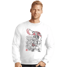Load image into Gallery viewer, Shirts Crewneck Sweater, Unisex / Small / White Between Worlds Sumi-e