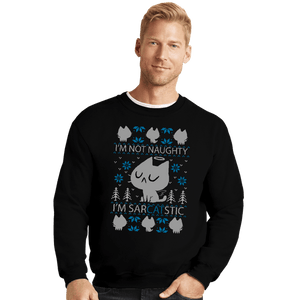 Daily_Deal_Shirts Crewneck Sweater, Unisex / Small / Black SarCATstic