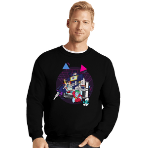 Daily_Deal_Shirts Crewneck Sweater, Unisex / Small / Black Retro Roll-Call