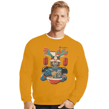 Load image into Gallery viewer, Shirts Crewneck Sweater, Unisex / Small / Gold Super Ramen Bot