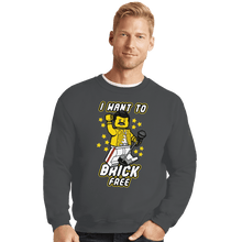 Load image into Gallery viewer, Shirts Crewneck Sweater, Unisex / Small / Charcoal I Want To Brick Free