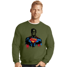 Load image into Gallery viewer, Shirts Crewneck Sweater, Unisex / Small / Military Green Return Of Kryptonian