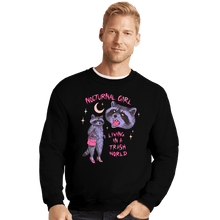 Load image into Gallery viewer, Daily_Deal_Shirts Crewneck Sweater, Unisex / Small / Black Nocturnal Girl
