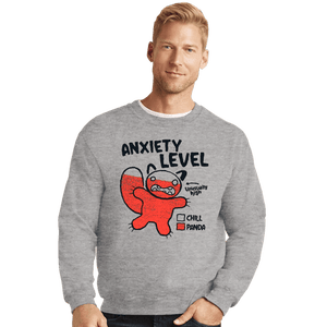 Daily_Deal_Shirts Crewneck Sweater, Unisex / Small / Sports Grey Anxiety Level Panda