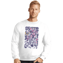 Load image into Gallery viewer, Shirts Crewneck Sweater, Unisex / Small / White Unicorn Gundam