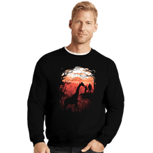 Load image into Gallery viewer, Daily_Deal_Shirts Crewneck Sweater, Unisex / Small / Black The Last Sunset
