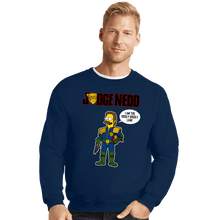 Load image into Gallery viewer, Secret_Shirts Crewneck Sweater, Unisex / Small / Navy Judge Nedd