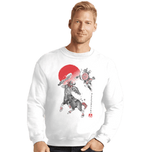 Load image into Gallery viewer, Shirts Crewneck Sweater, Unisex / Small / White Battle In Death Mountain Sumi-e